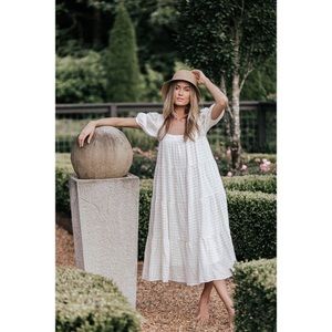 Puff Sleeve Gingham Maxi Dress